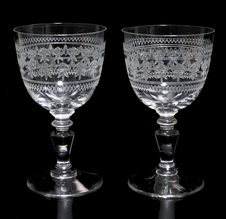 オンラインショップ 2脚 ペア ワイングラス 1910年 (BACCARAT