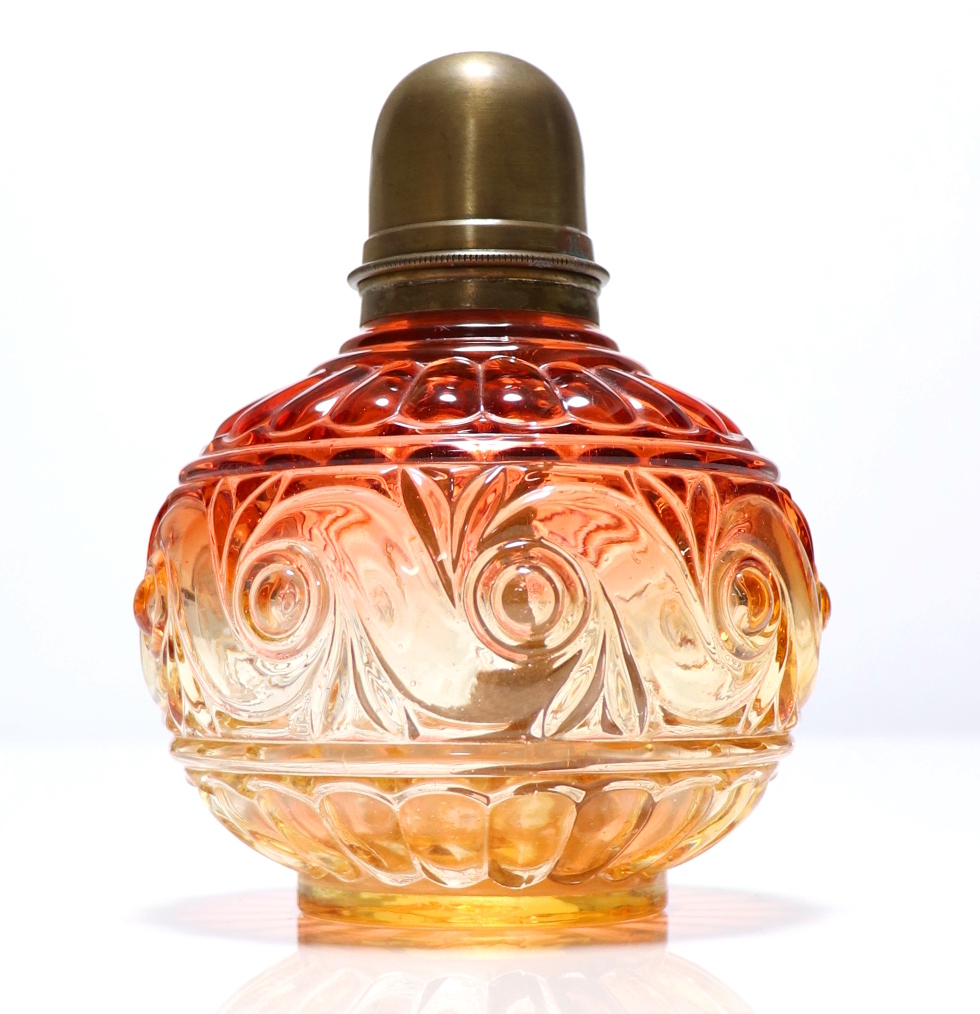 オールド・バカラ (BACCARAT) ルッセ アロマランプ 瓶 香水 赤 オレンジ アンティーク ベルジュ バラ色 花瓶 オブジェ レア インテリア
