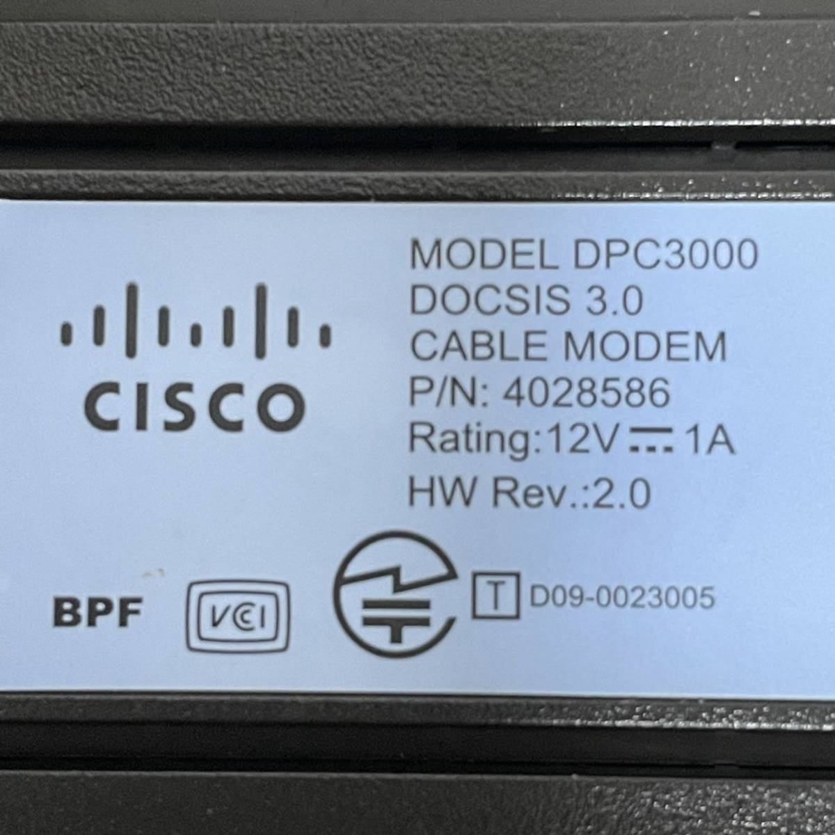 CISCO DPC3000 Rev.2.0 ケーブルモデム (シスコ/DPC3000R2/DOCSIS3.0)の画像5