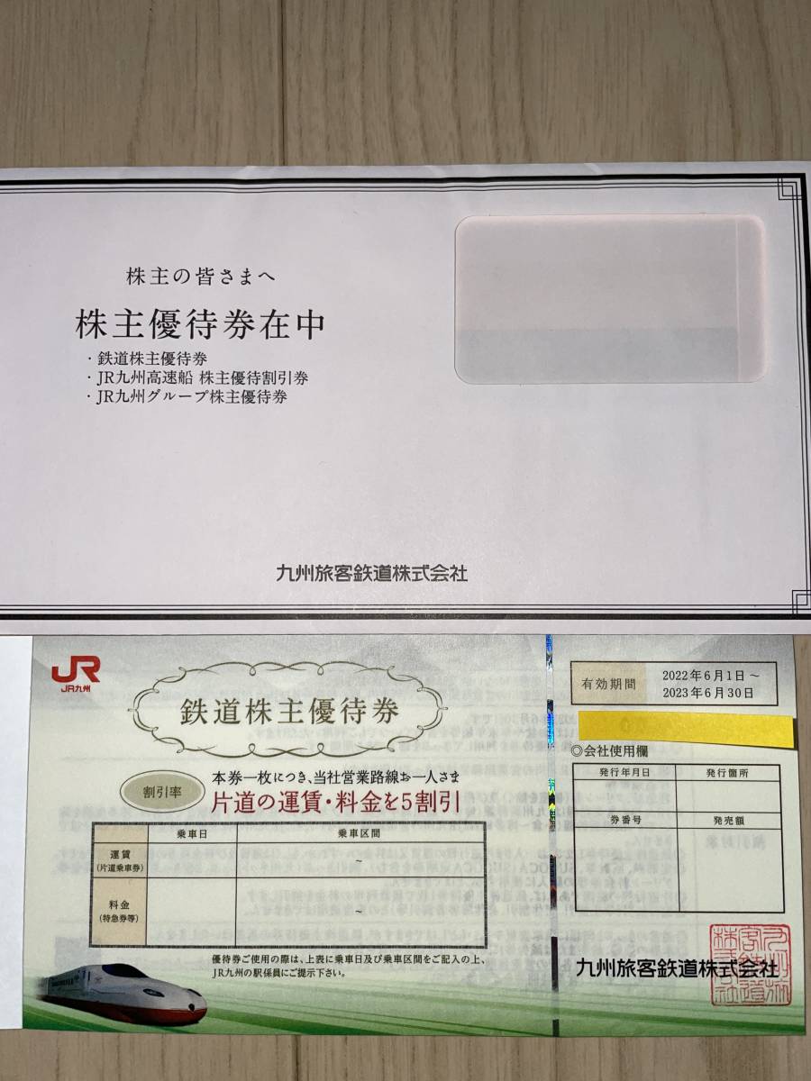 JR九州 鉄道株主優待券5枚+JR九州グループ株主優待券500