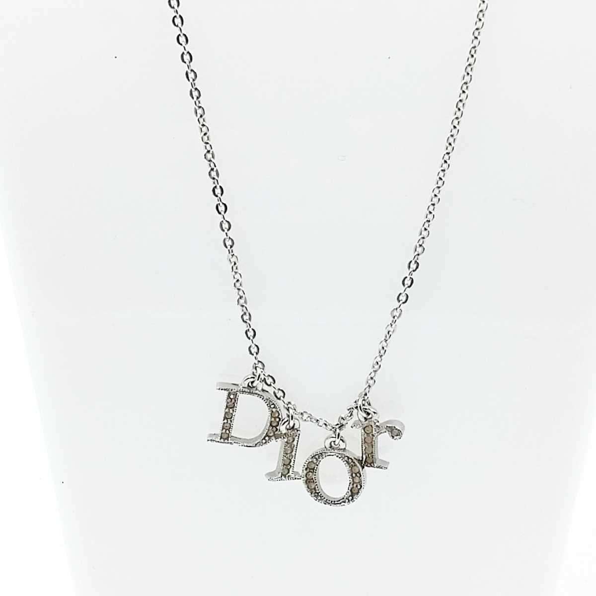 1円スタート Christian Dior クリスチャンディオール ロゴ ネックレス
