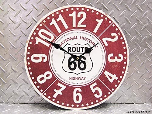  route 66 wall часы красный салон орнамент модный смешанные товары retro античный часы Vintage wall часы 