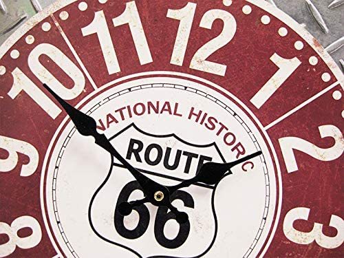  route 66 wall часы красный салон орнамент модный смешанные товары retro античный часы Vintage wall часы 