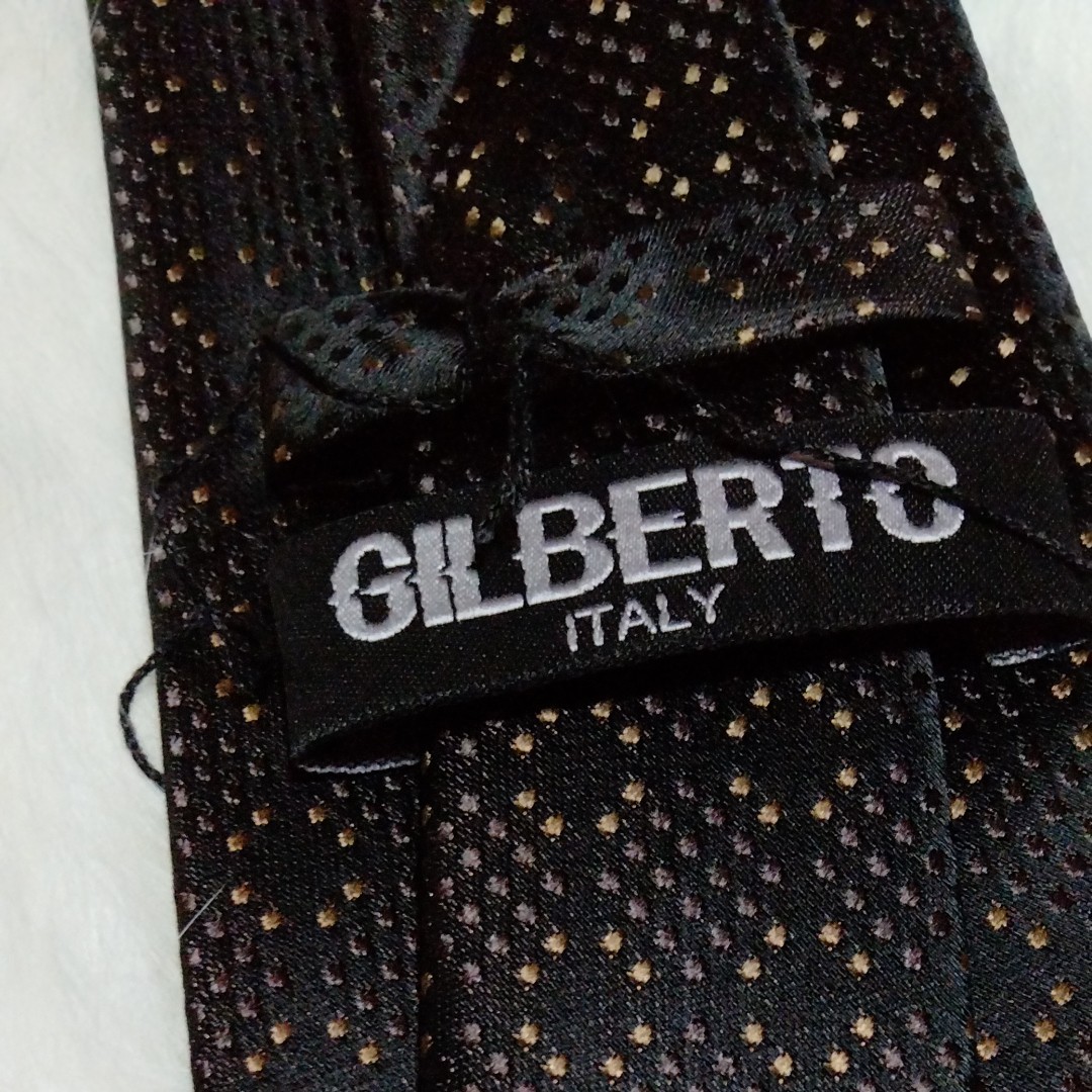 【新品未使用】GILBERTO ネクタイ　濃い茶系柄