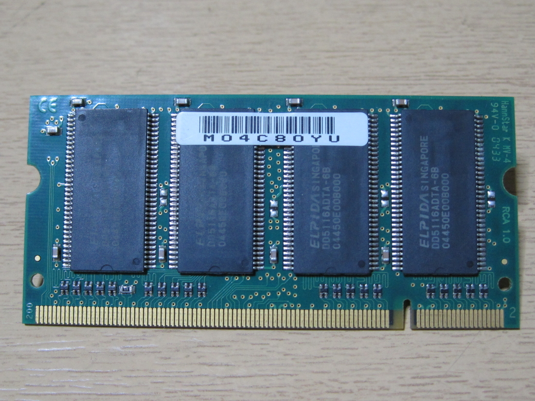 **JUNK PC PARTS** ELPIDA DDR333 PC2700 512MB 200pin 2 pieces set! * both sides chip installing * total 1GB! exhibition hour operation verification -SET-MDDR214