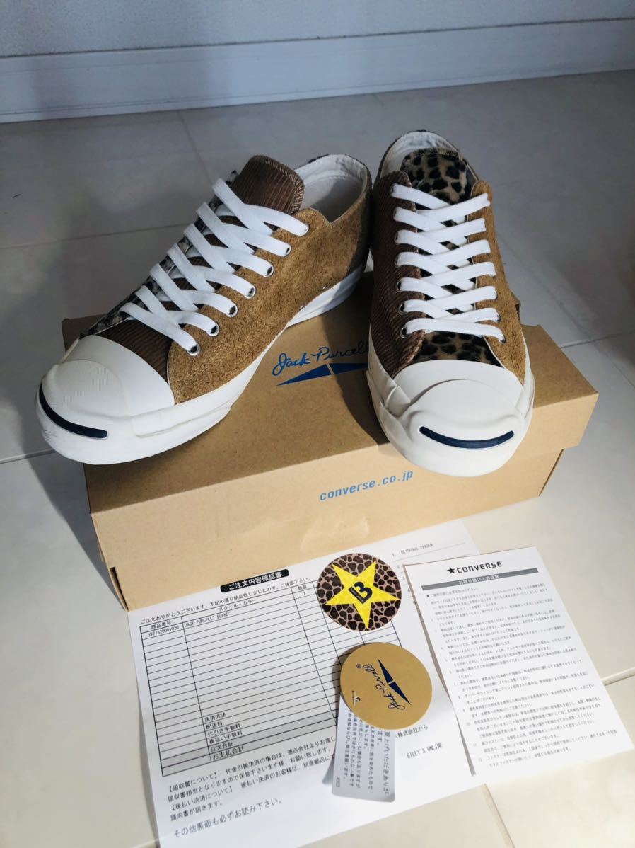 CONVERSE コンバース ジャックパーセル 限定モデル billy's JACK PURCELL 26 ビリーズ別注 アニマル コーデュロイ ブラウン 美品_画像1