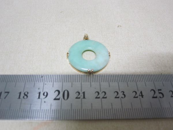  natural ..* jade * pendant top, charm K18. weight approximately 6.0 g expert evidence attaching 