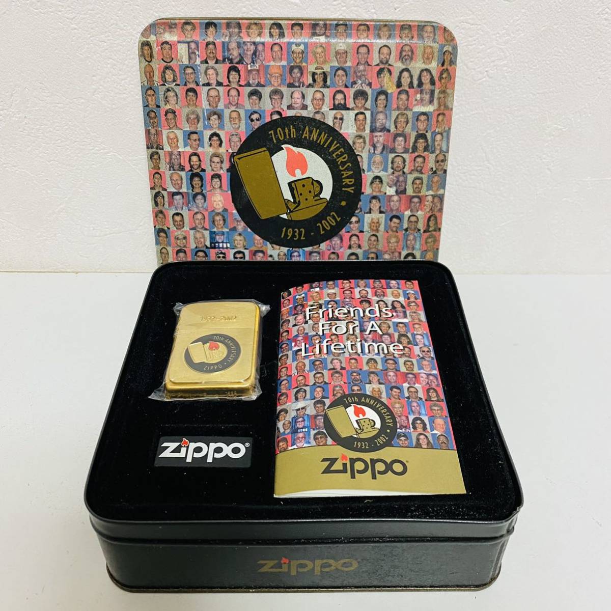 【中古品】Zippo ジッポー Friends For A Lifetime 1932-2002 70th Anniversary 70周年 2002年 ライター_画像2