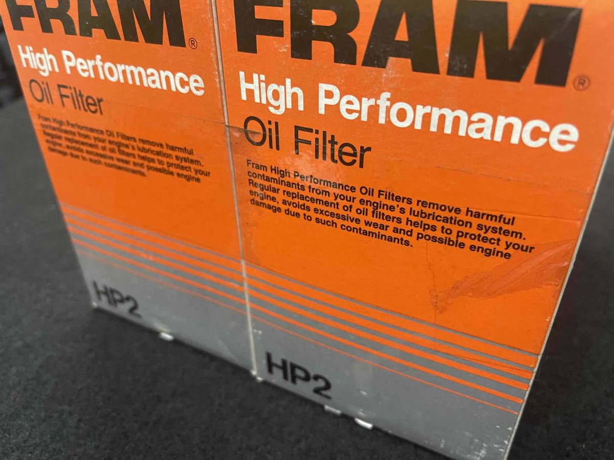 フラム / FRAM High Performance Oil Filter HP2 オイルフィルター2個1セット ビュイック キャデラック オールズモビル ポンティアック_外箱にテープ痕有り