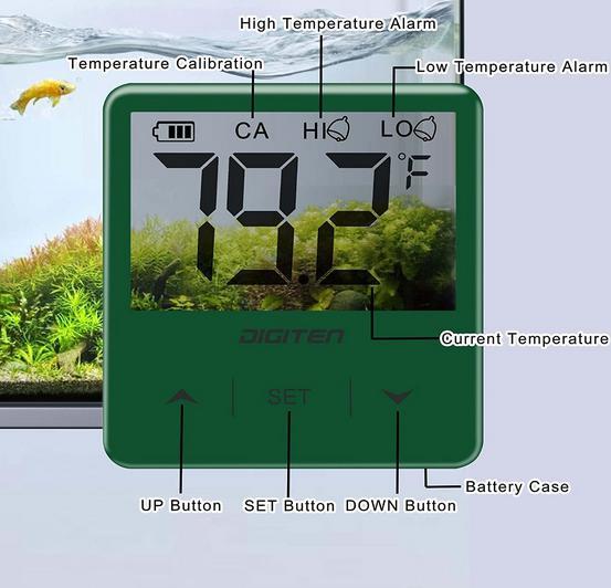  aquarium thermometer green aquarium thermometer aquarium water terrarium temperature sensor large display transparent tropical fish goldfish reptiles amphibia 