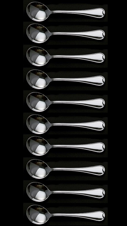 ★ラッキーウッド ロムネー洋白銀器スープスプーン１０本２０ミクロン銀仕上ラッキーウッドの高級洋白銀器日本