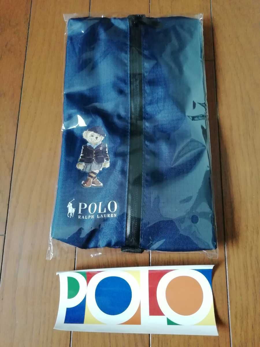  including carriage *Ralph Lauren Polo Bear travel pouch Novelty not for sale sticker set Polo Ralph Lauren lady's new goods unused 