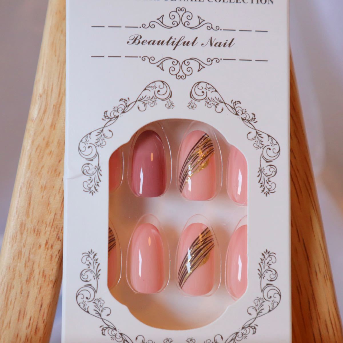 【 ネイルチップ 】24枚 オシャレ 上品 綺麗 韓国風 大人 ピンク かわいい  ネイルアート  付け爪 ネイルチップ