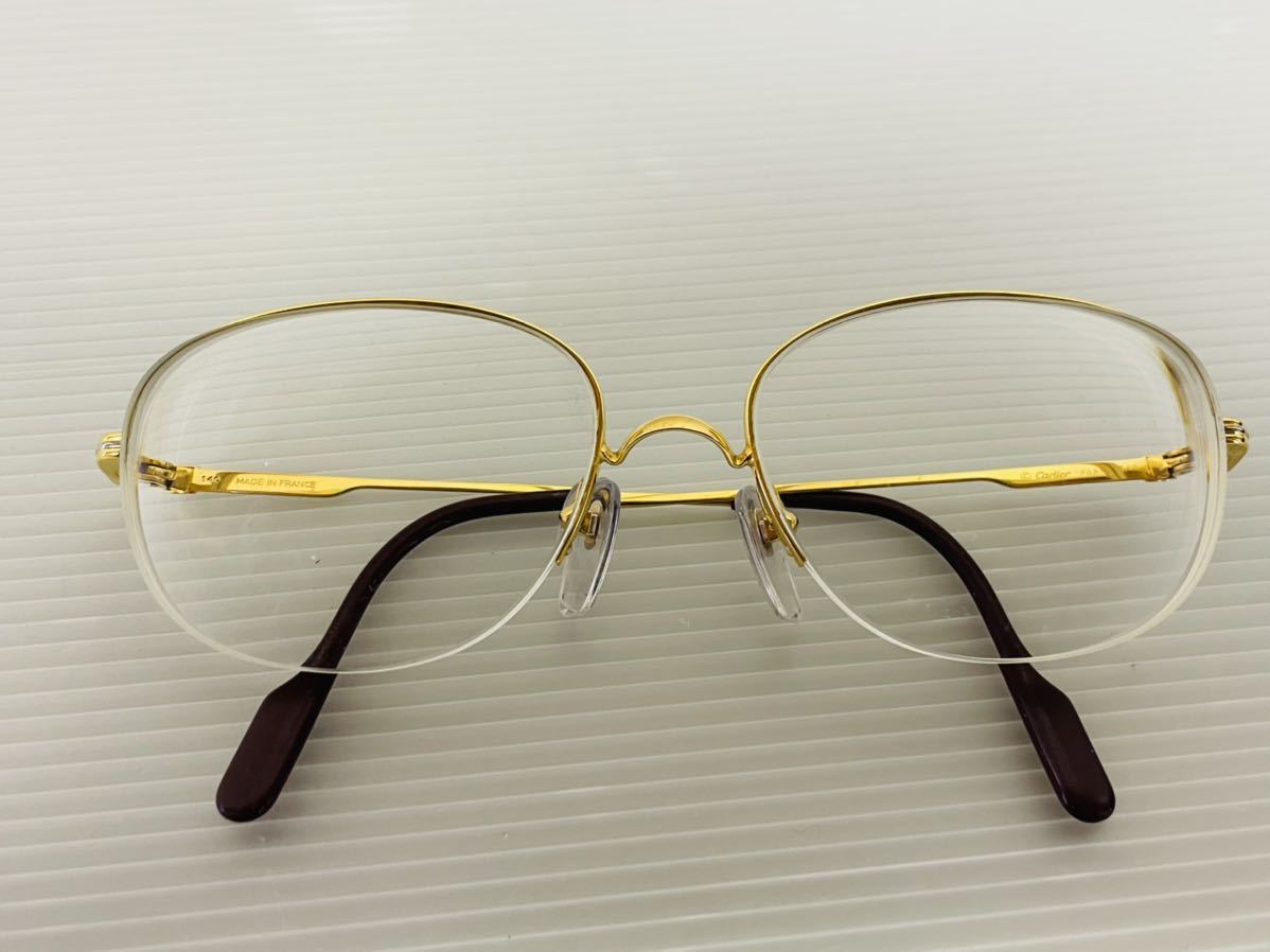 カルティエ Cartier 度入りメガネ ゴールド 金 140 55 18 金縁(小40