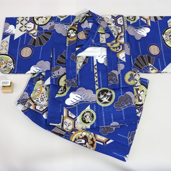 WEB限定カラー ベビー用 男児 羽織着物セット 二部式 一つ身 新品 NO20591 （株）安田屋 和服、祝着