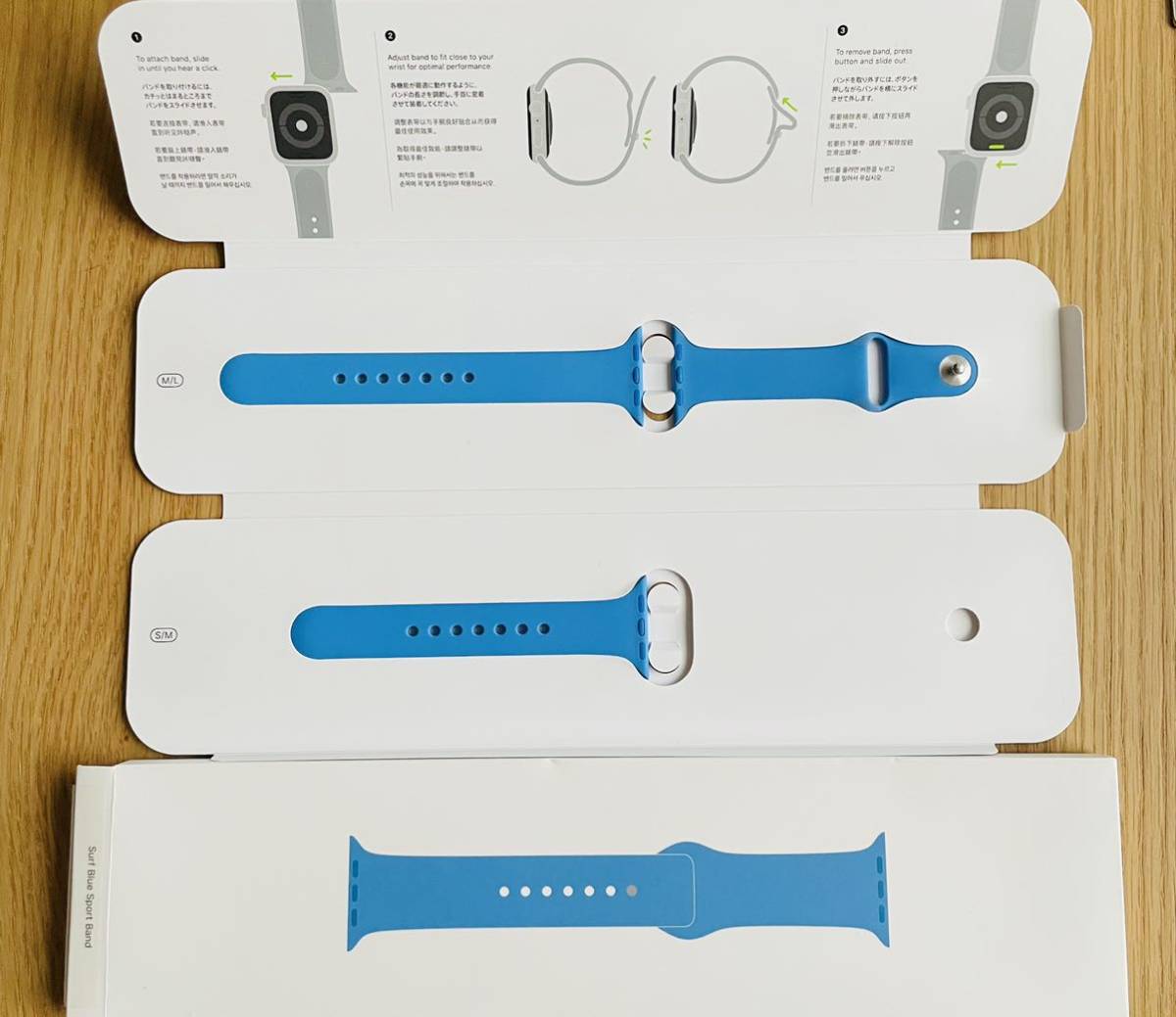WEB限定デザイン Apple Watch 純正バンド スポーツバンド スカイブルー 38mm - その他