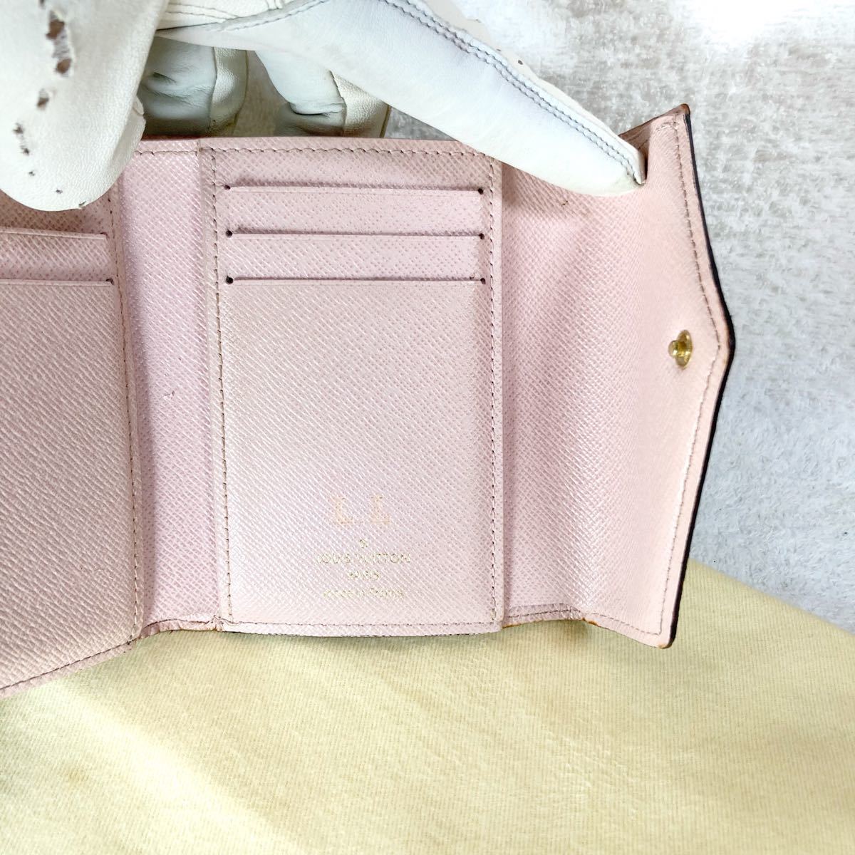 美品】ルイヴィトン ポルトフォイユ ヴィクトリーヌ ローズ バレリーヌ