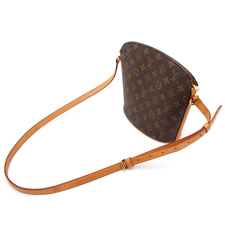 中古良品 ルイヴィトン LOUIS VUITTON ショルダーバッグ モノグラム ドルーオ M51290 フランス製 ブラウン ブランドバッグ クロスボディ_画像6