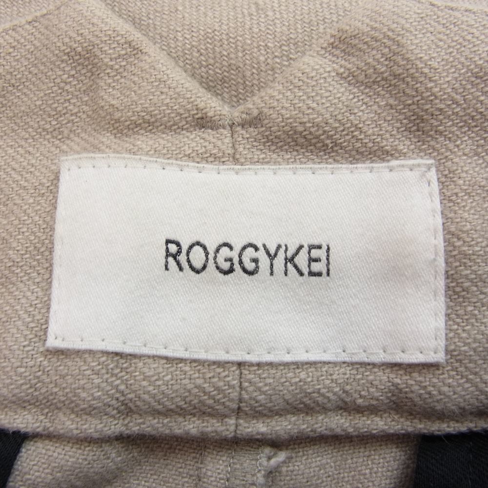 ロギーケイ ROGGYKEI 日本製 リネン コットン ワイド パンツ ベージュ系 M【中古】_画像3