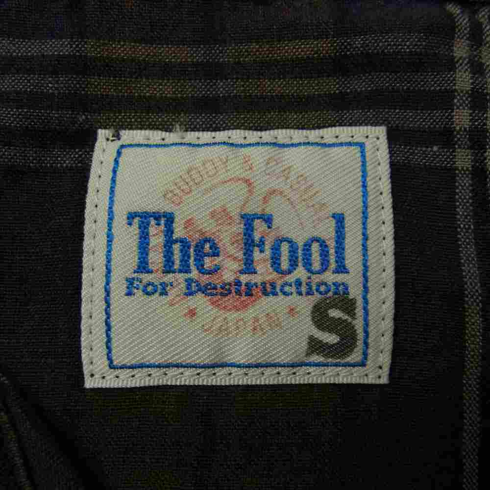 THE FOOL ザ フール 半袖 チェック シャツ ネイビー系 S【中古】 【即決】_画像4