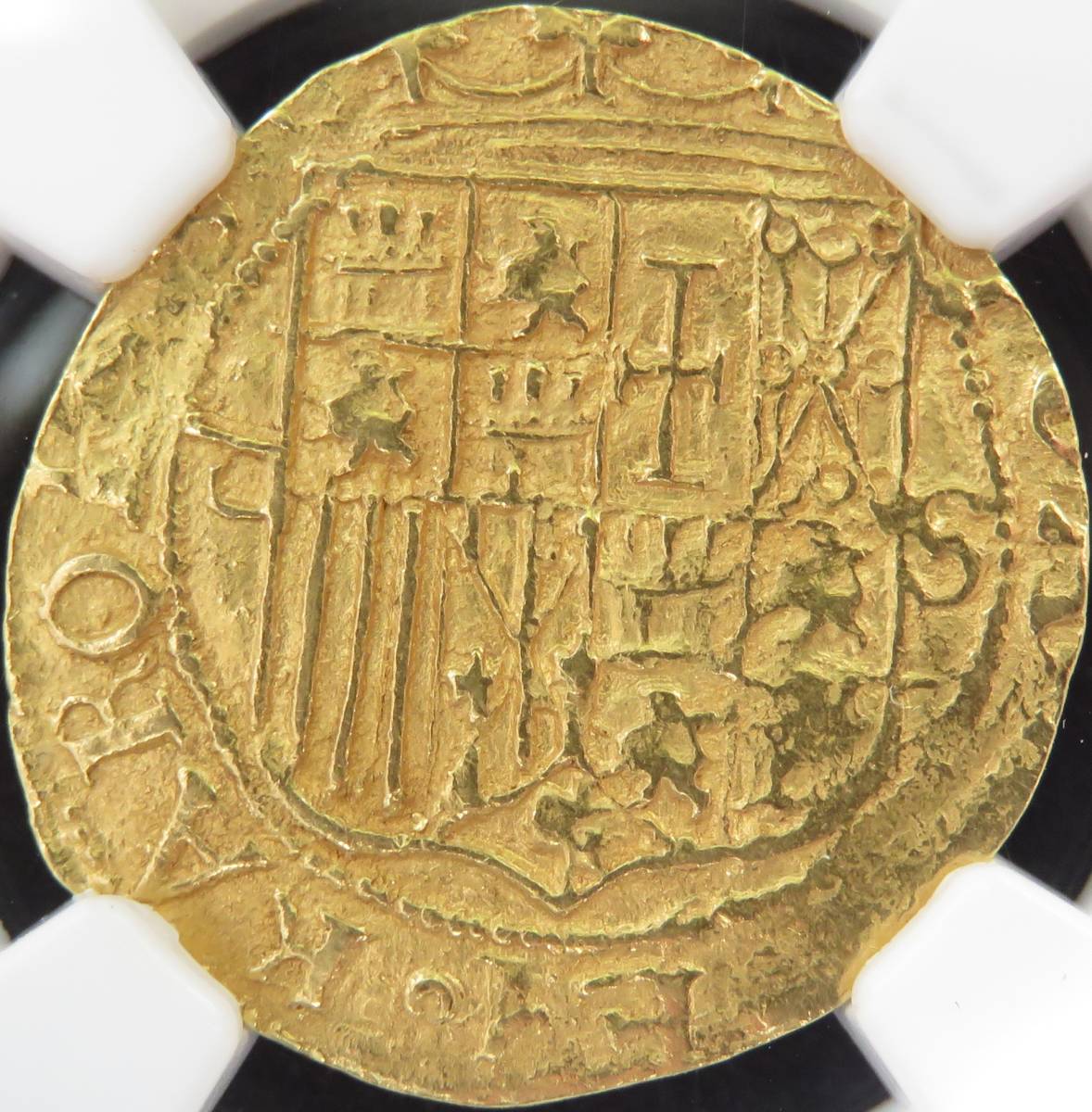 1516年　MS64　エスクード金貨　スペイン　カルロス1世　カール5世　NGC　神聖ローマ帝国　フアナ　鑑定　未使用　UNC　ハプスブルク