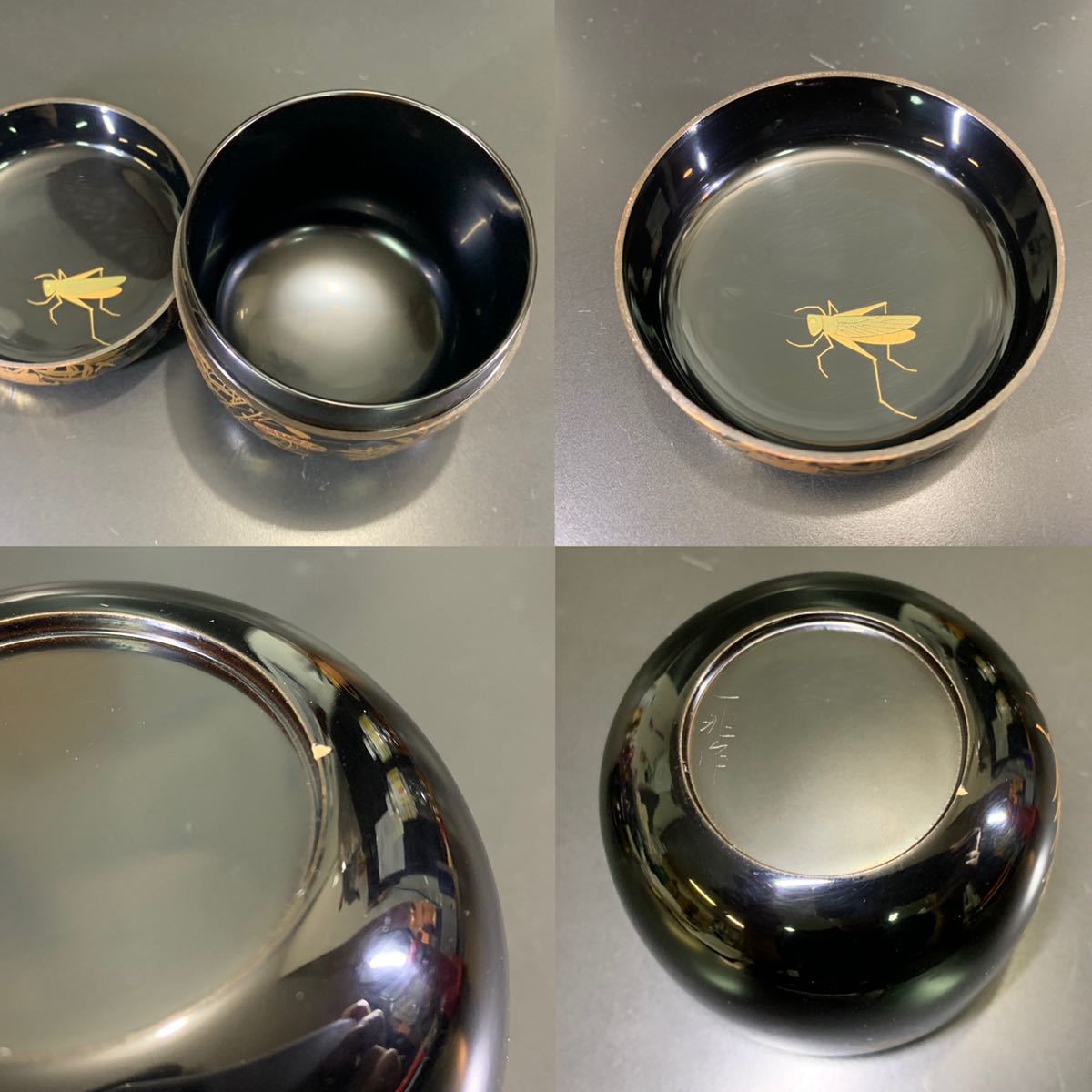 高級漆器 一后一兆作 輪島塗 「秋草 棗」 金彩蒔絵 螺鈿細工 高級漆器 一后一兆作 輪島塗 「秋草 棗」 金彩蒔絵 螺鈿細工