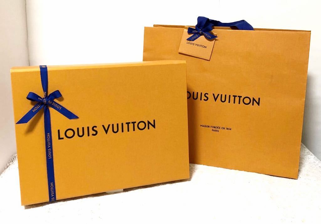 ルイヴィトン「LOUIS VUITTON」特大ショッパーと大きい空箱・メッセージカードのセット(1023)紙袋 ショップ袋 ブランド紙袋 保存袋おまけ