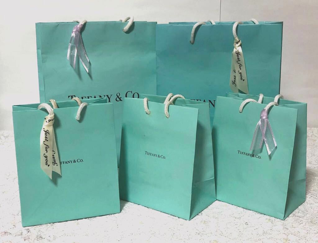 ティファニー 「 TIFFANY 」ショッパー 5枚組 ジャンク (982 ティファニー 「 TIFFANY 」ショッパー 5枚組 ジャンク (982