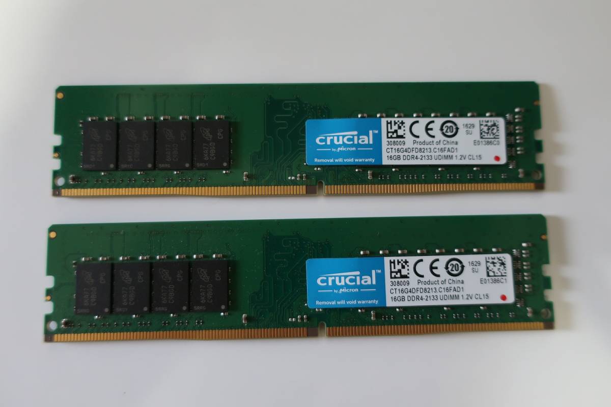crucial DDR4-2133 (PC4-17000) 16GB×2枚 デスクトップ用メモリ ECC
