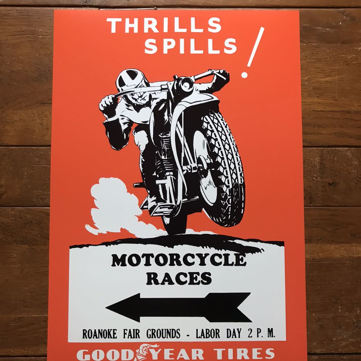 1950's バイクレースポスター『 Roanoke -Thrills Spills-』の画像7