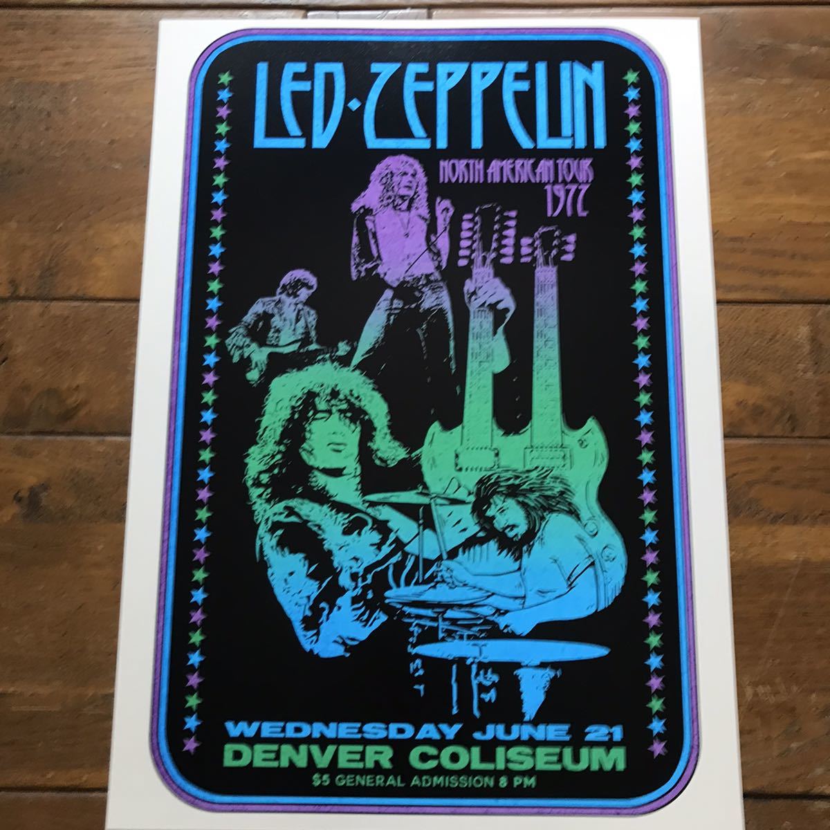 ポスター★レッド・ツェッペリン（Led Zeppelin）1972 北米ツアー・デンバー・コンサート★ZEP/ジミー・ペイジ_画像3