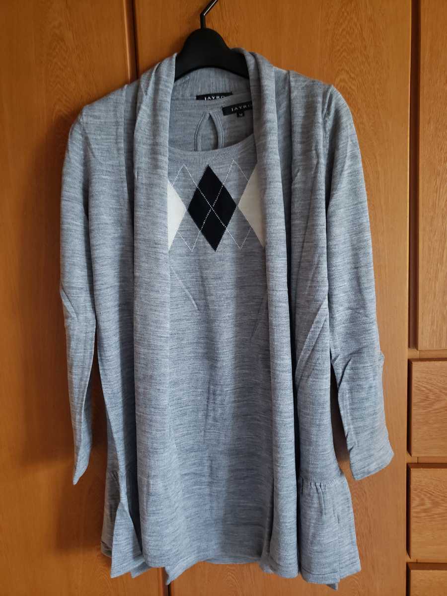  Gyro knitted set M size gray JAYRO tops cardigan Mini One-piece 