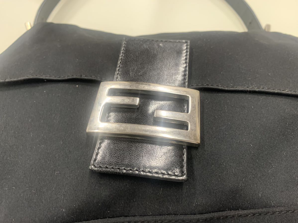 FENDI フェンディ ハンドバッグ レザー　ストレッチ素材_画像6