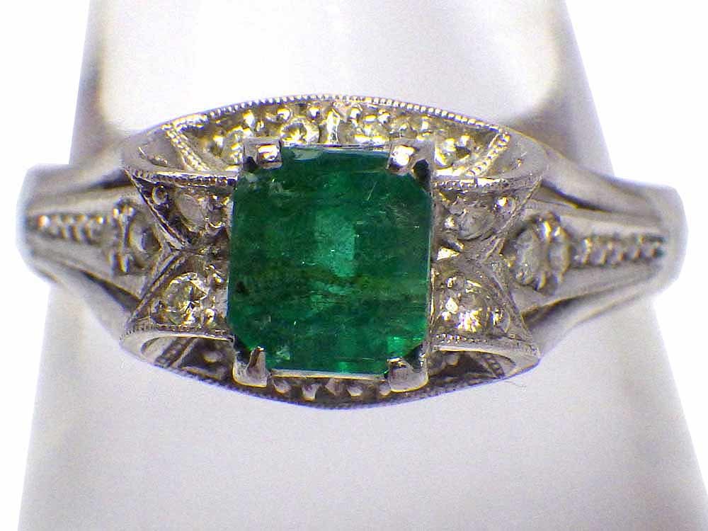 エメラルド ダイヤモンドリング Pm900 5.3g 16号 Jewelry Emerald0 
