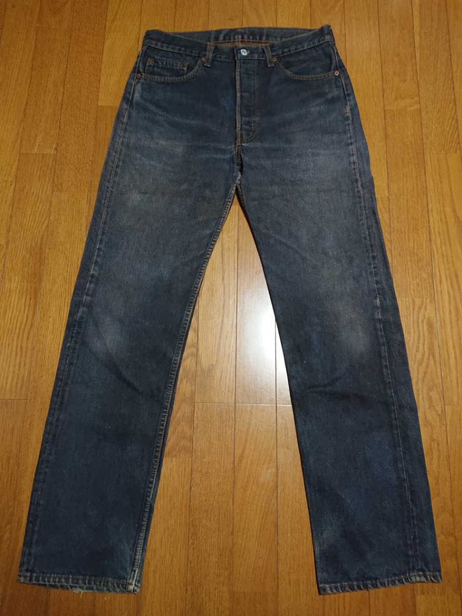 80s Levi's 501 ハチマル 後染め VINTAGE w34 トップボタン裏524 リーバイス MADE IN U.S.A._画像1