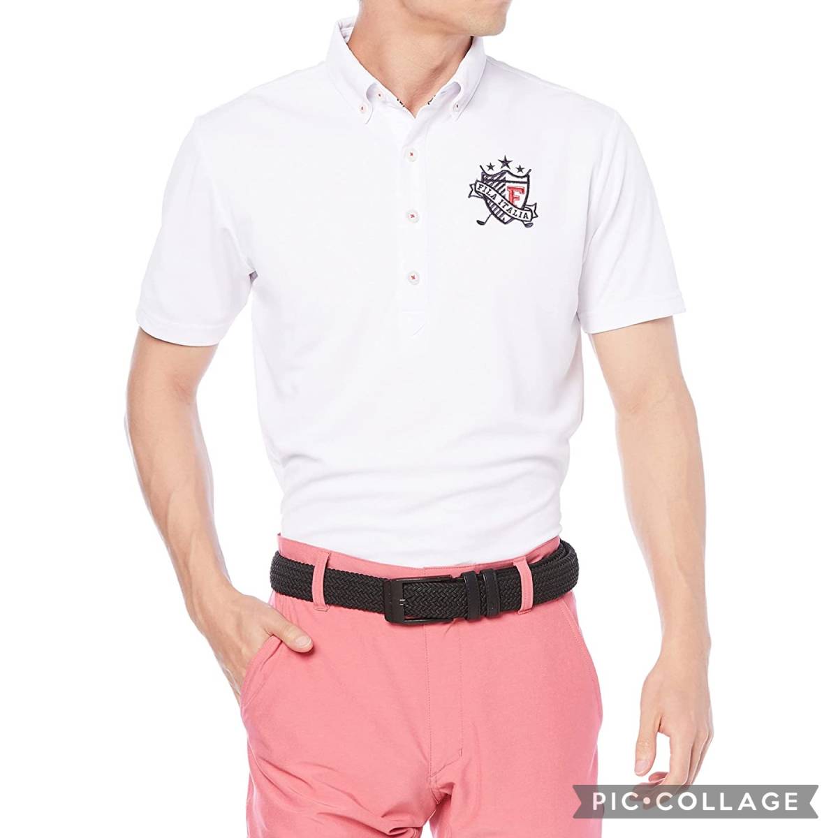 FILAGOLF ポロシャツ ゴルフ メンズ  M 総柄 ホワイト