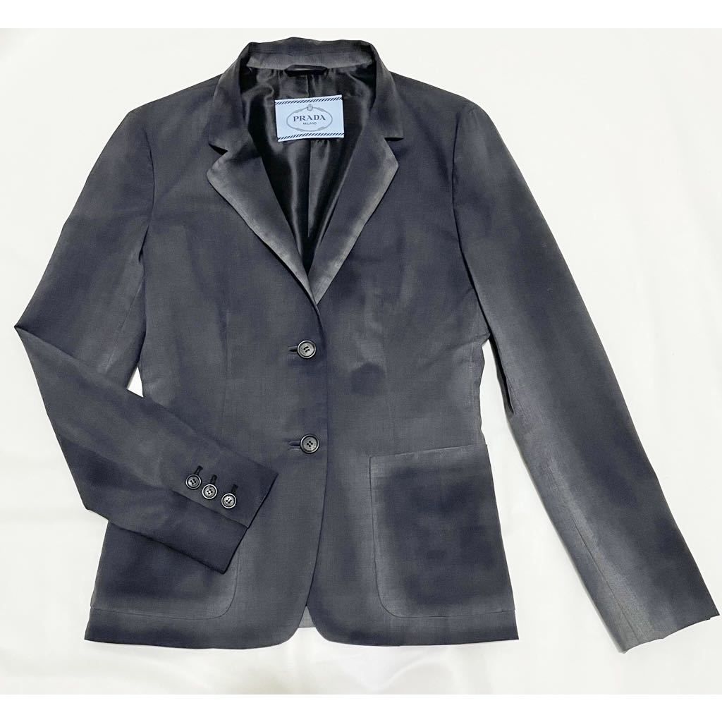  Prada PRADA тонкий шерсть tailored jacket угольно-серый #38