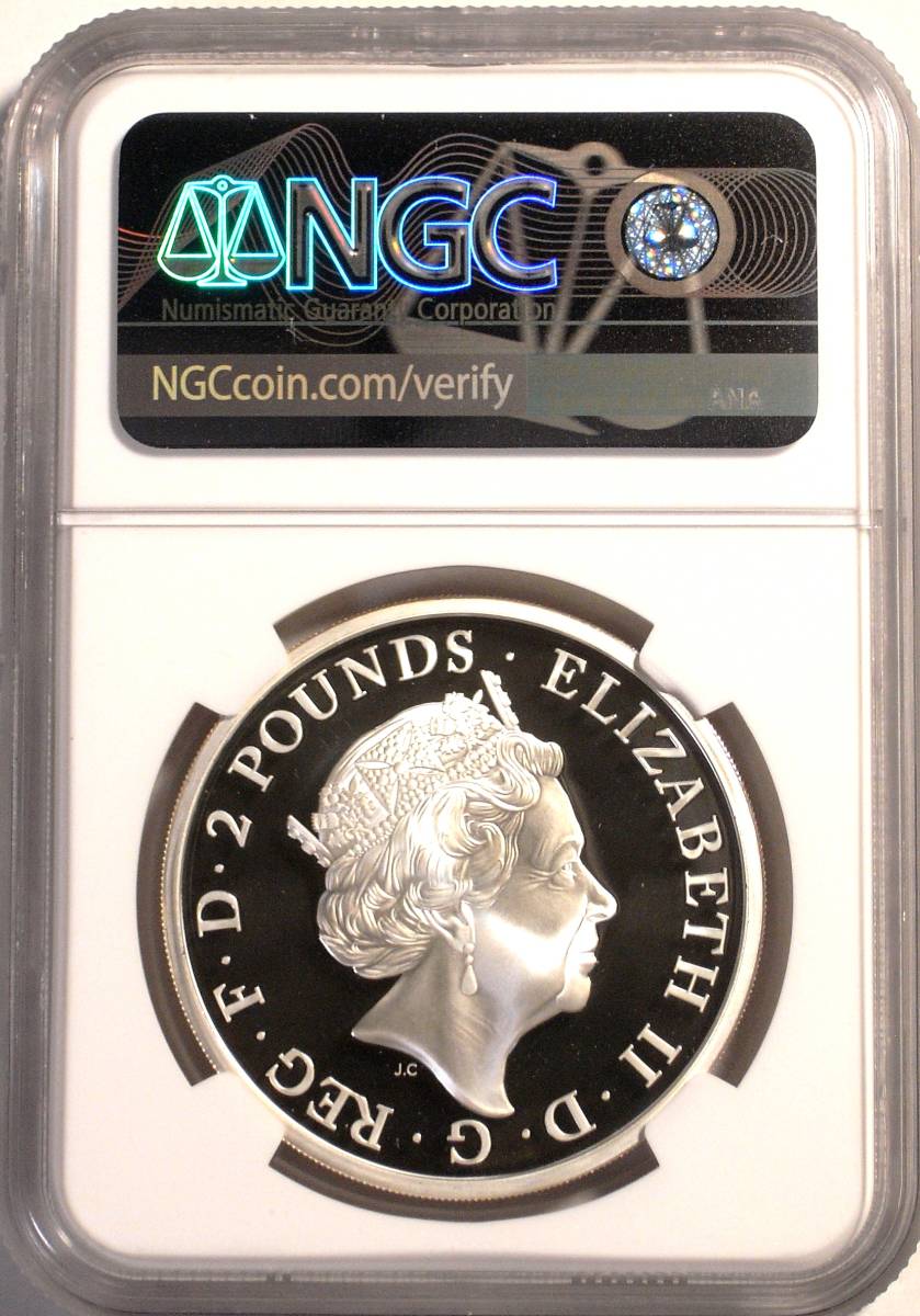 準最高鑑定】2018 イギリス クイーンズビースト 2ポンド 銀貨