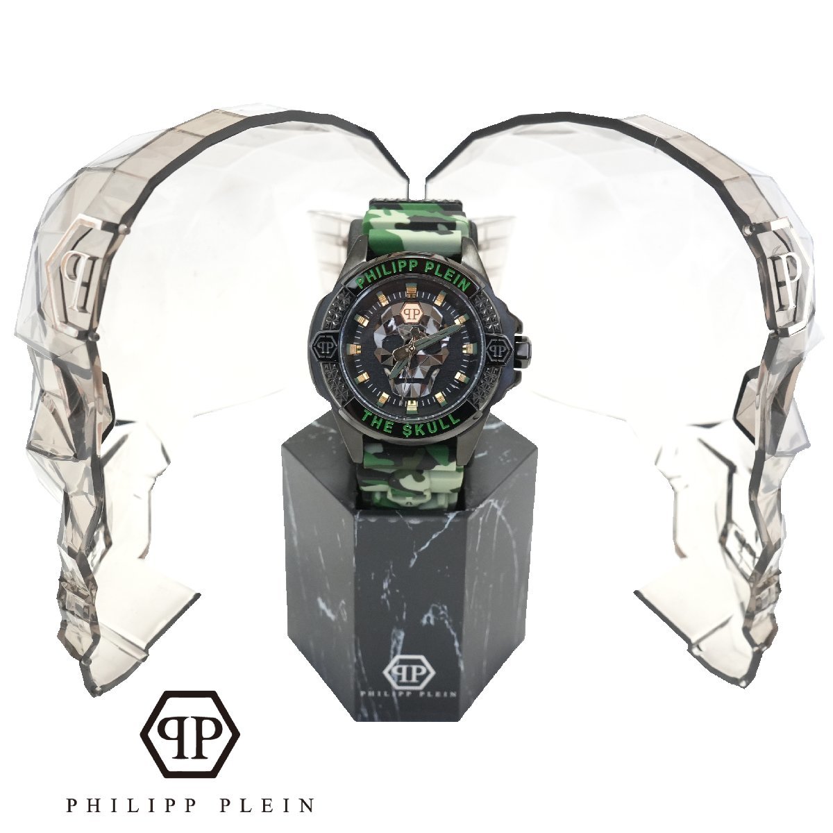SJ01 フィリッププレイン 美品 メンズ 腕時計 クオーツ スカル-