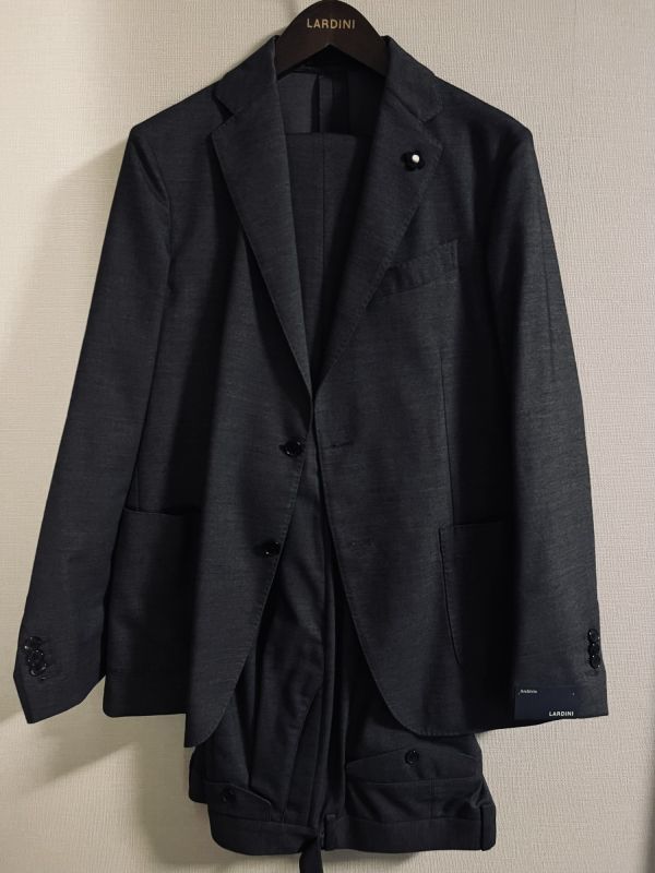 激安 LARDINI ラルディーニ スーツ ブートニエール付 グレー 50