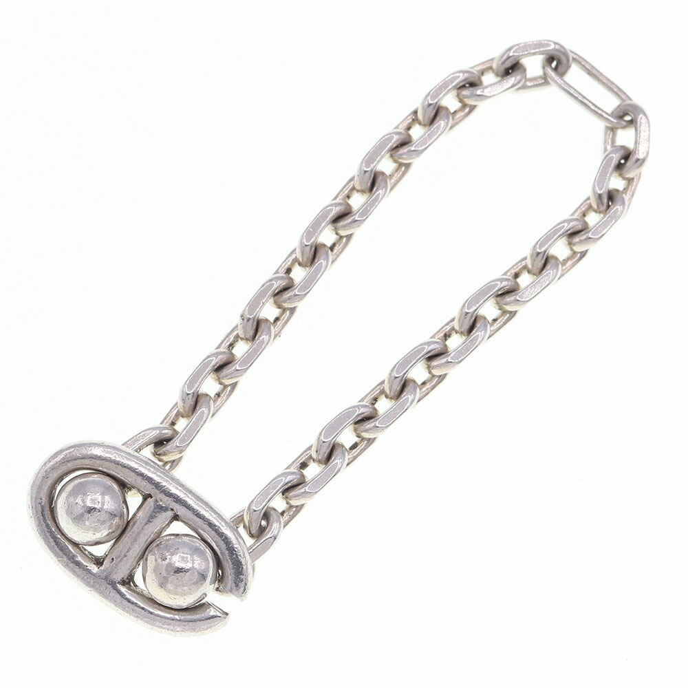  Hermes key holder she-n Dunk ruSV sterling silver 925 used key ring key chain HERMES