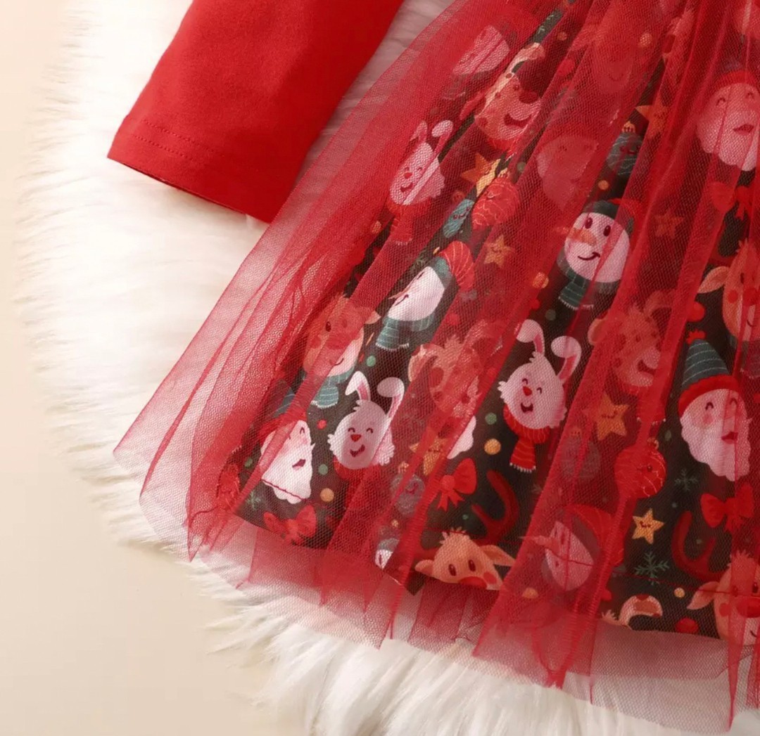 PayPayフリマ｜キッズ クリスマス 長袖 ワンピース 90 赤 女の子 衣装 ドレス サンタ