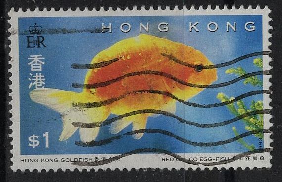 使用済　香港の切手　金魚【10967】_画像1