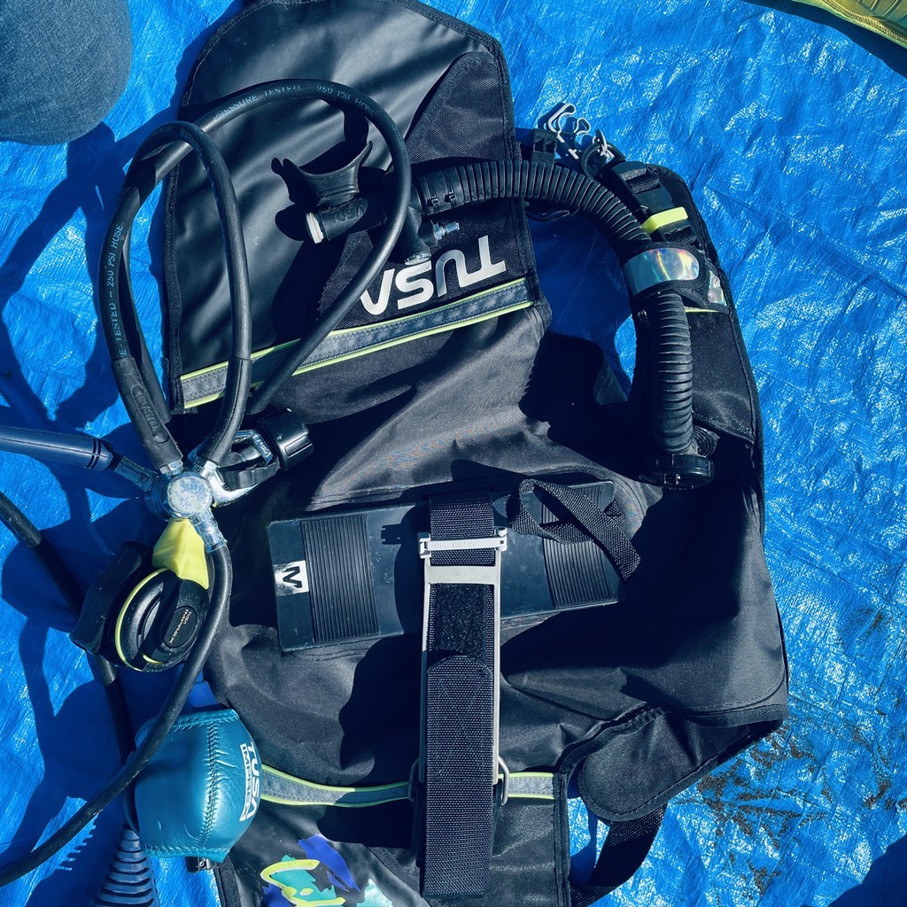 TUSA diving set shoes 25cm size men's S corresponding fins regulator scuba diving chronicle name equipped tsusaX139