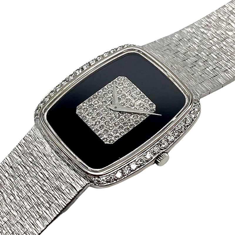  Piaget PIAGET мужской часы K18WG бриллиант 9765A6 черный наручные часы мужской б/у 