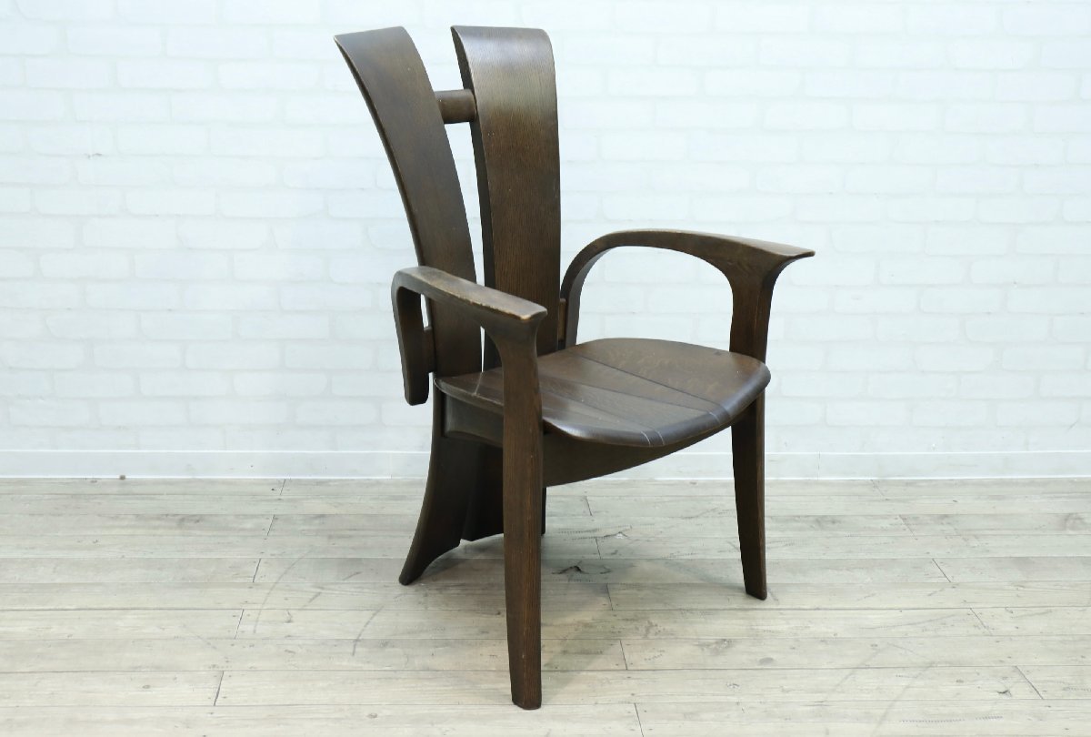 F1275】☆白川☆飛騨家具☆SHIRAKAWA☆アームチェア☆ダイニングチェア