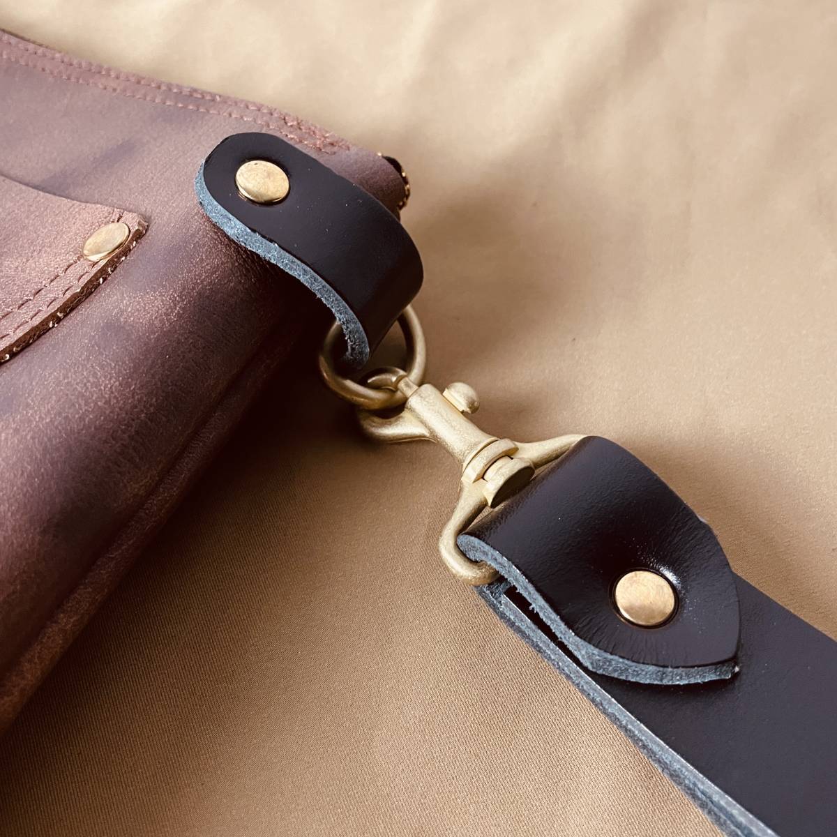  original leather by using . inset attaching fastener clutch bag! prejudice hand made meat thickness .kosi equipped blur processing Brown leather * B3077