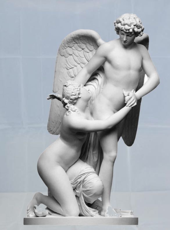 エロスとプシュケー　ギリシア神話　石像　オブジェ　ギリシア製_画像1