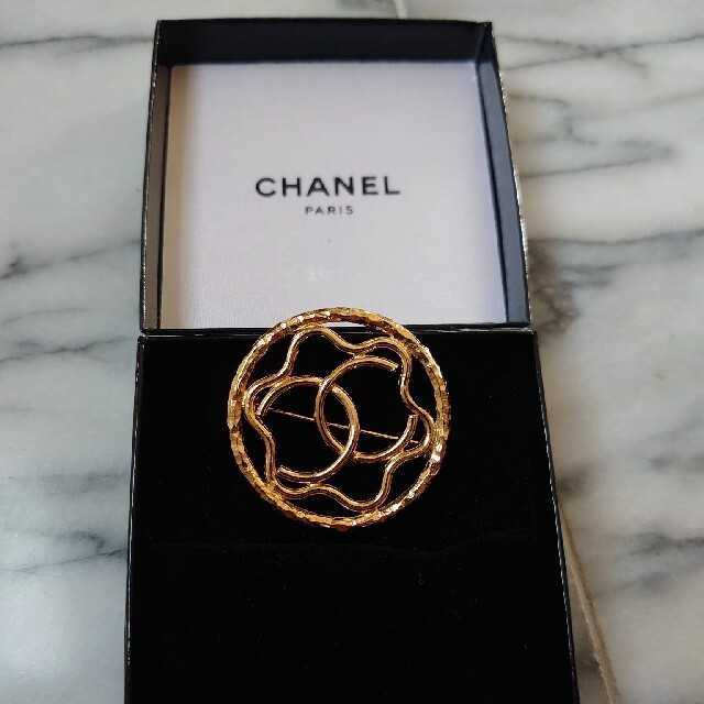 レア CHANEL シャネル サークルモチーフ ブローチ ゴールドCHANEL