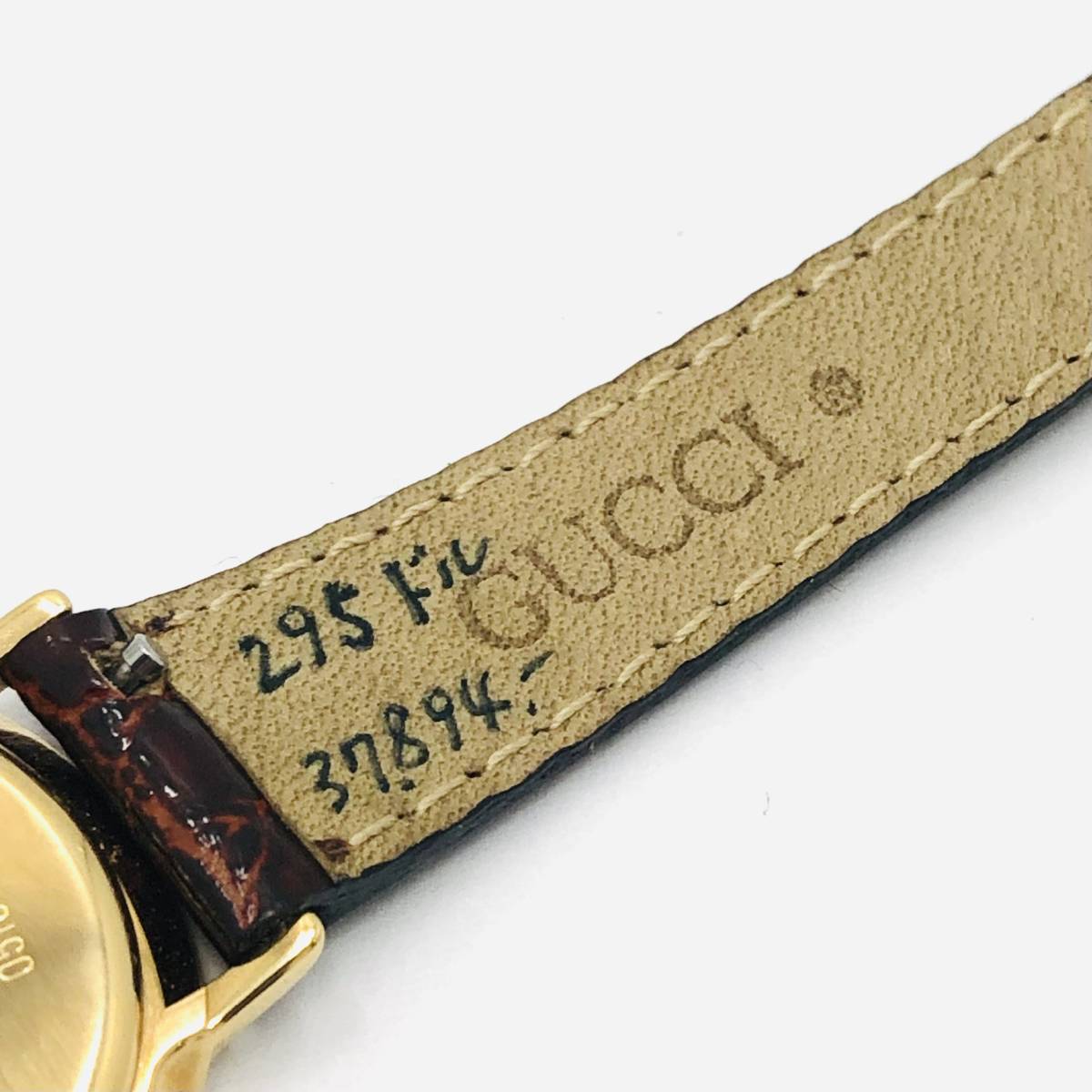 GUCCI 良品 新品レザーベルト ゴールド アナログ ローマン 腕時計 
